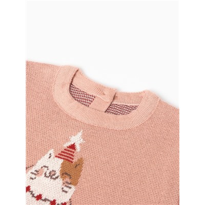 Джемпер вязаный «Крошка Я. Зимний котик», рост 92-98 см, розовый