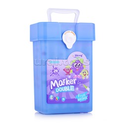 Набор скетчмаркеров DUO арома Yalong, 24 цв, основные,пулевид./клиновид 1-4 мм, сечение корпуса треугольник, пласт. пенал с ручкой