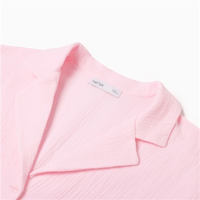 Пижама женская (рубашка, шорты) KAFTAN Basic, размер 40-42, розовая