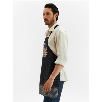 Фартук «Доляна. Папа готовит лучше всех», черный, 60×70 см, 100% хлопок, рогожка 160 г/м²