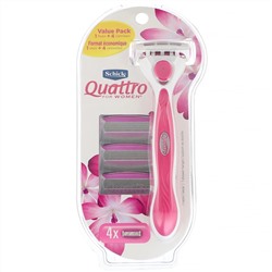 Schick, Quattro For Women, 1 бритва, 4 кассеты