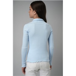 Блузка-поло в рубчик для девочки Happyfox