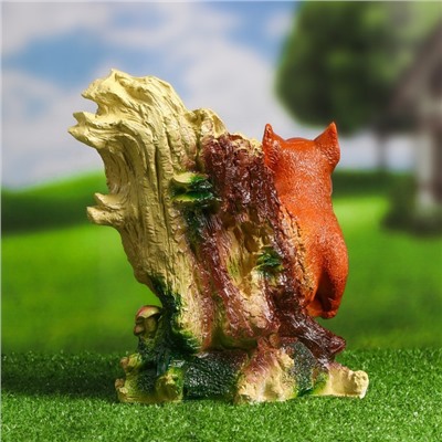 Декоративное кашпо из гипса «Белка в дупле», 26×23×13 см