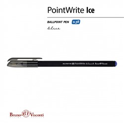 Ручка шариковая 0.38 мм "PointWrite Black" синяя 20-0265 Bruno Visconti
