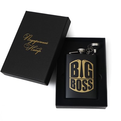 Фляжка BIG BOSS, нержавеющая сталь, 240 мл, с воронкой