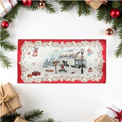 Полотенце новогоднее кухонное «Этель» «Снежная деревенька» 40×70 см, 100% хл, саржа 190 г/м²