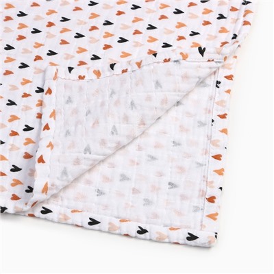 Полотенце - пончо детское муслиновое LoveLife «Сердечки», хлопок 100%