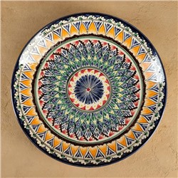 Ляган узбекский Риштанская Керамика «Узоры», d=31 см, разноцветный
