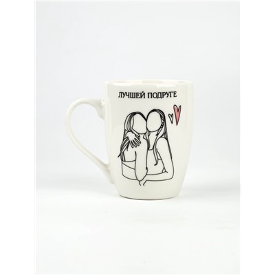 Кружка с ложкой керамическая «Лучшей подруге», 310 мл