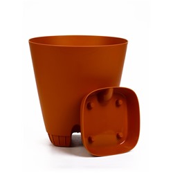 Горшок для цветов «Гранд», 15 л, d=29.5 см, h=31 см, пластиковый, с прикорневым поливом, коричневый