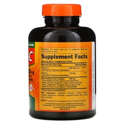 American Health, Ester-C с цитрусовыми биофлавоноидами, 1000 мг, 180 вегетарианских таблеток
