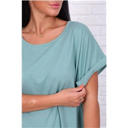 Футболка без рисунка с отворотами на рукавах, хлопок 100%, Арт. 561 НАТАЛИ, 1070921