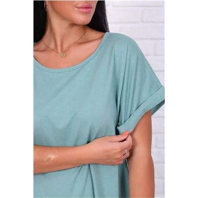 Футболка без рисунка с отворотами на рукавах, хлопок 100%, Арт. 561 НАТАЛИ, 1070921