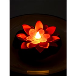 Садовый светильник для водоёмов «Лотос», 10×13×15 см, на батарейке, розовый