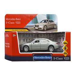 Машина металл Mercedes-Benz S-Class V223 12см, (дв, багаж, серебристый) инерц., в коробке