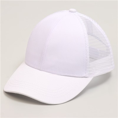 Кепка детская для девочки с сеткой, белая, р-р 54