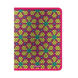 Папка для тетрадей на молнии пластиковая Pink&Yellow Beads, А4 (в пакете по 4 шт.)