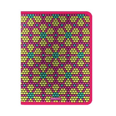 Папка для тетрадей на молнии пластиковая Pink&Yellow Beads, А4 (в пакете по 4 шт.)
