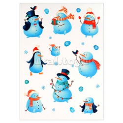 Блокнот А6, 40 л, "Снеговики"