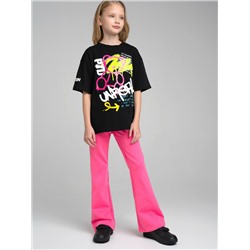 Комплект трикотажный для девочек: фуфайка (футболка), брюки