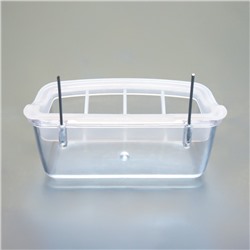 Кормушка для птиц внутренняя прозрачная с разделителем 11.7×5.5×6.3 см