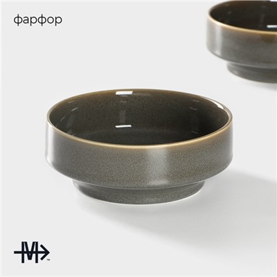 Набор тарелок фарфоровых глубоких Magistro Fog, 2 предмета: 1 л, d=17.5 см, цвет серый