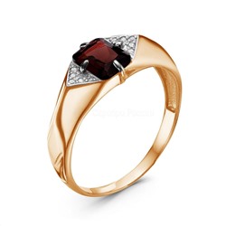 Кольцо из золочёного серебра с нат.гранатом и фианитами 925 пробы 01-1757з404200