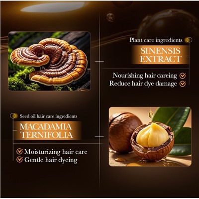 Шампунь для черных волос оттеночный с женьшенем, черным кунжутом и грибом рейши Sadoer, 500 мл.