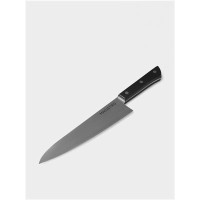 Нож кухонный шеф Magistro Hinshitsu, нержавеющая сталь, лезвие 21.3 см, длина 39 см, чёрный