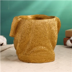 Фигурное кашпо для цветов «Рикки», 18×16×15 см, бетон, золотистое