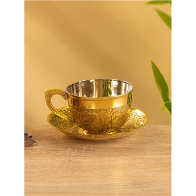 Чайная пара «Эго», 6×13×13 см, латунь