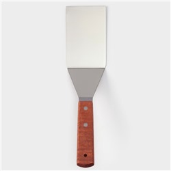 Лопатка кондитерская изогнутая, 30×7 см, нержавеющая сталь, деревянная ручка