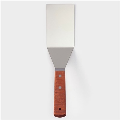 Лопатка кондитерская изогнутая, 30×7 см, нержавеющая сталь, деревянная ручка