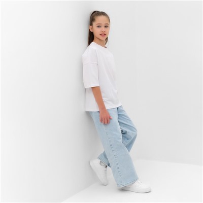 Футболка детская однотонная MINAKU: Basic line, белая, рост 98 см