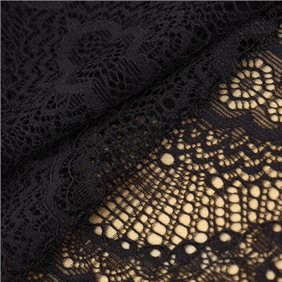Кружевная эластичная ткань, 240 мм, 2.7±0.5 м, чёрная №8