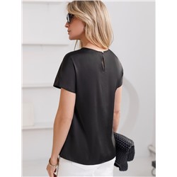 Блузка из стаина с коротким рукавом