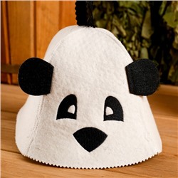 Шапка для бани и сауна «Панда», шерсть 100%, детская, «Добропаровъ»