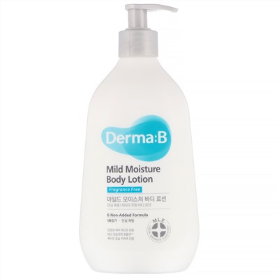 Derma:B, Мягкий увлажняющий лосьон для тела, без отдушек, 400 мл (13,5 жидк. унций)