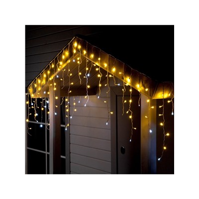 УЦЕНКА Гирлянда «Бахрома», 3×0.9 м, IP44, УМС, белая нить, 160 LED, мерцание белым, 220 В, свечение тёплое белое