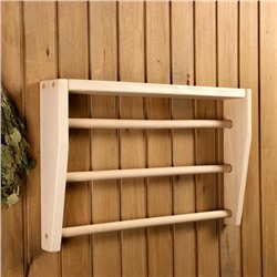 Вешалка для бани и сауны, для полотенец, деревянная, 3 перекладины, «Добропаровъ»