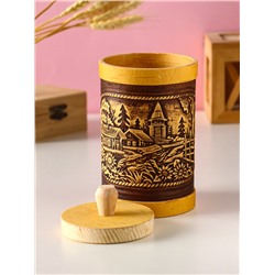 Туес «Деревенька», банка для хранения, береста