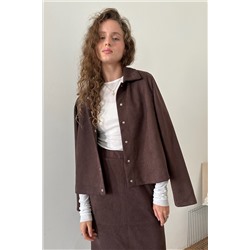 Жакет эко-замша  BASE101/02/Коричневый