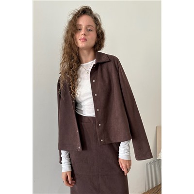 Жакет эко-замша  BASE101/02/Коричневый