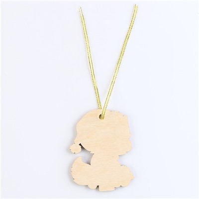 Ёлочная игрушка - подвеска деревянная «Новый год! Лисёнок»