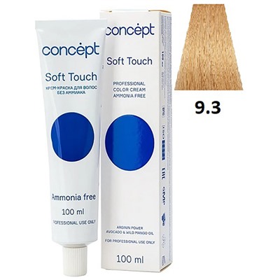 CONCEPT Soft Touch Крем-краска для волос без аммиака 9.3 Очень светлый блондин золотистый 100 мл