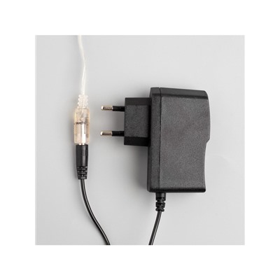 Гирлянда «Мишура» 5 м роса, IP20, серебристая нить, 100 LED, свечение мульти, 12 В