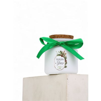 Ароматическая свеча в матовом стакане «С Новым годом», аромат хвойный лес