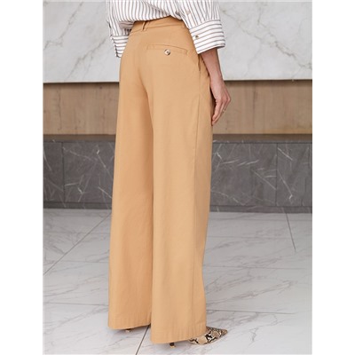 Брюки-палаццо из хлопка с защипами