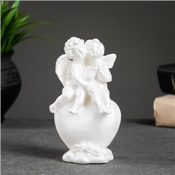 Фигурка гипс «Ангелы на сердце», перламутровый, 14×8×6 см