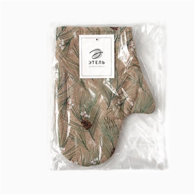 Варежка-прихватка новогодняя Spruce branches 20×28 см, 100% хлопок, саржа 190 г/м², ватин 250 г/м²
